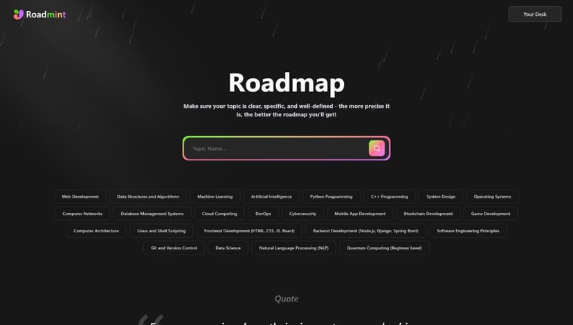 Roadmint app preview